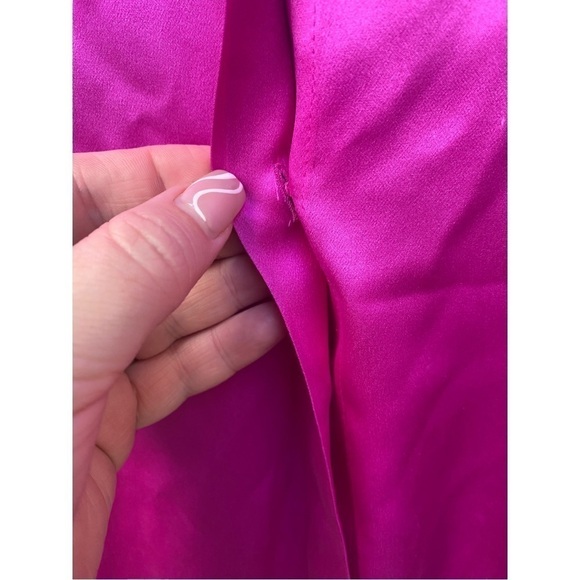 Elie Tahari Pink Passion Silk Blouse with Floral Collar | Size: S - Picture 7 of 16